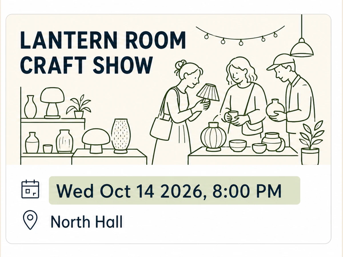 After example for Fix the visible date in a ticket-style event graphic: Wed. Oct 14, 2026