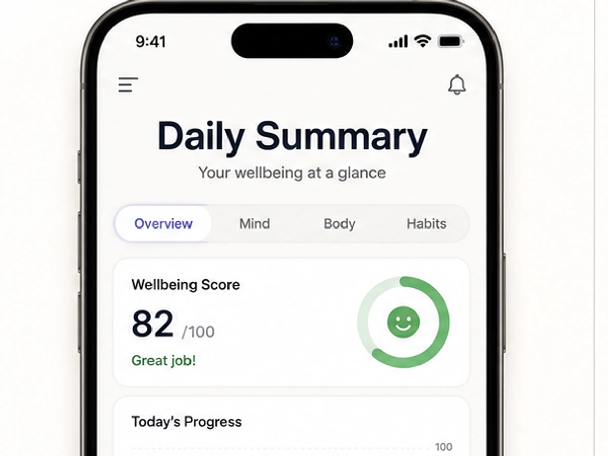 Before example for Edit text in screenshot for an app preview label: Daily Summary